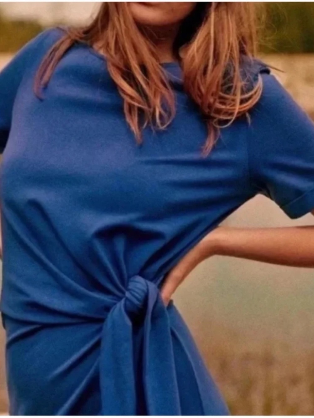Sezane Pippa Midi Dress In Blue Size S - Picture 3 of 11